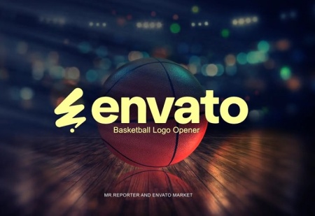 پروژه آماده افتر افکت معرفی لوگو با توپ بسکتبال Basketball Logo