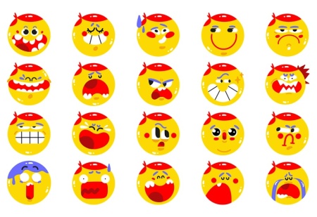 مجموعه وکتور Emoji و کاراکترهای چهره برای طراحان