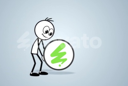 پروژه افتر افکت نمایش لوگو با کاراکتر بامزه Stick Figure Logo