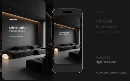 دانلود پروژه افتر افکت اسلایدشو حرفه‌ای و مدرن Vertical Slideshow