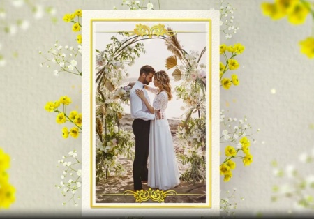 پروژه افتر افکت اسلایدشو کلیپ عروسی با طراحی گل Wedding Slideshow